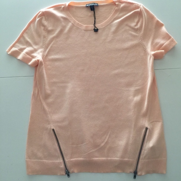 💰 EXPRESS Bandage Ribbed Knit Double Zip Hem Top ⭐️ - Picture 7 of 8